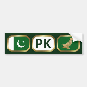 pakistansk Flagga-kod för stötfångare Bildekal