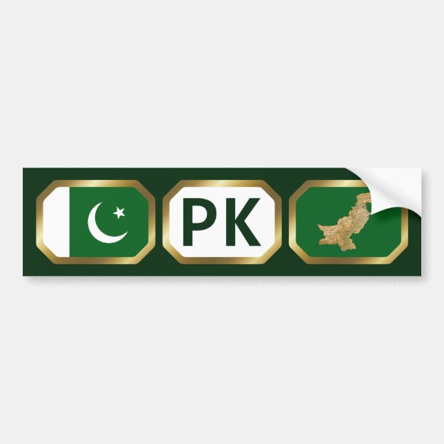 pakistansk Flagga-kod för stötfångare Bildekal (Framsidan)
