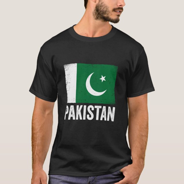 Pakistansk flagga Pakistan T Shirt (Framsida)
