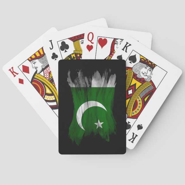 Pakistansk flagga-penseldrag, nationell flagga casinokort (Baksidan)