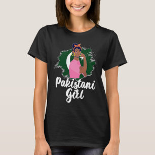 Pakistansk flicka Pakistan Roots pakistansk Flagga T Shirt