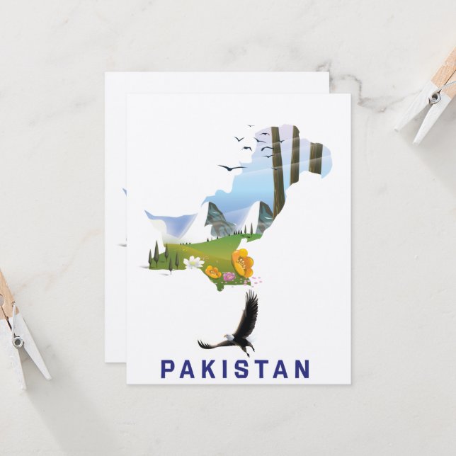 Pakistansk reseplakatskarta (Fram/Back In Situ)