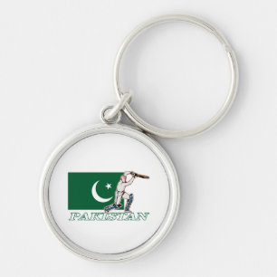 Pakistansk syrsaspelare rund silverfärgad nyckelring