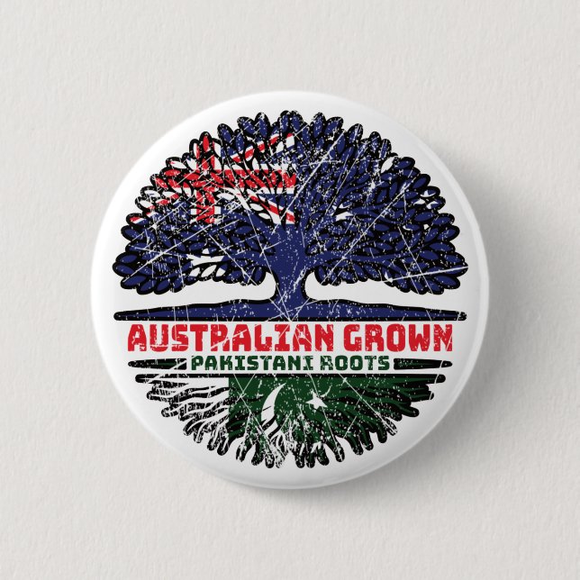 Pakistanska australiensiska Träd-rötter Knapp (Framsida)