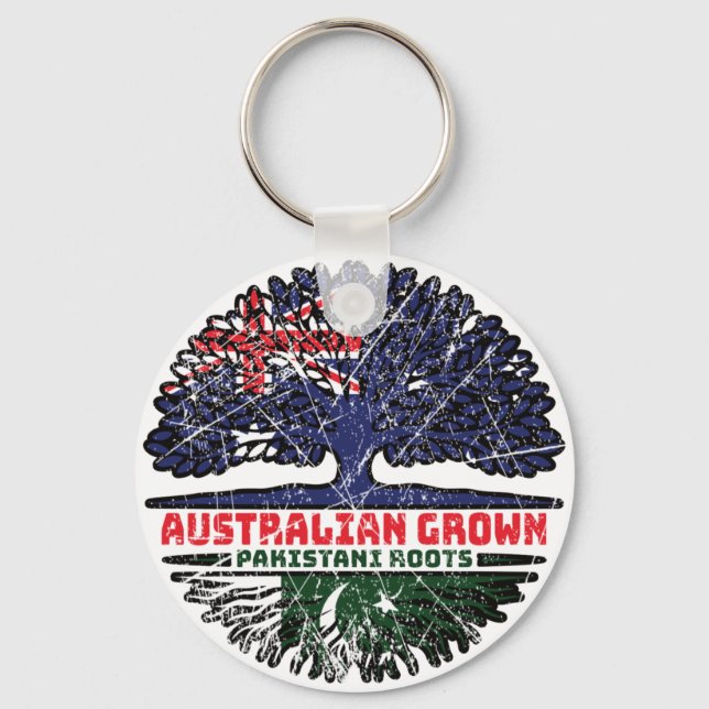Pakistanska australiensiska Träd-rötter Nyckelring (Framsida)