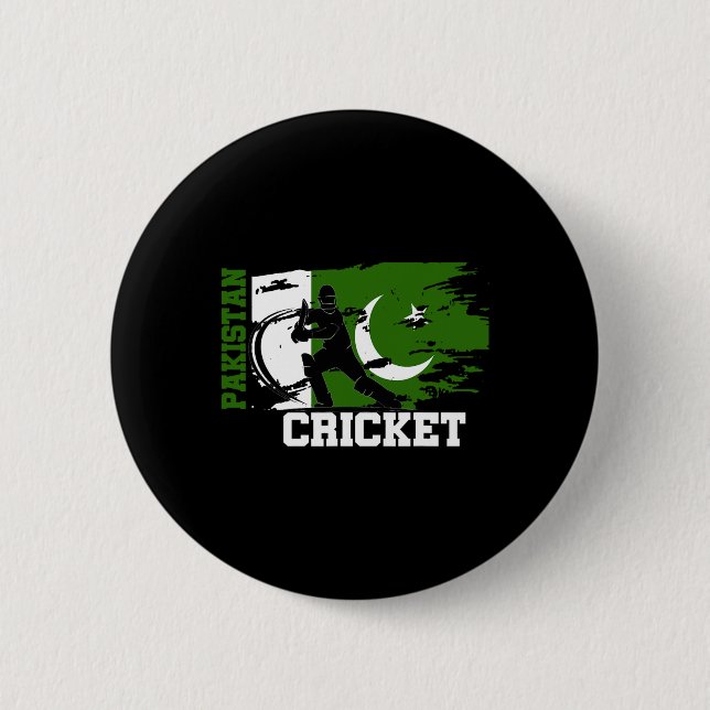 Pakistanska cricket-supportrars flagga Pakistan Cr Knapp (Framsida)