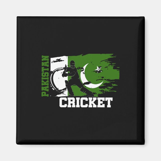 Pakistanska cricket-supportrars flagga Pakistan Cr Magnet (Framsidan)