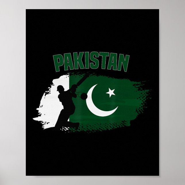 Pakistanska cricket-supportrars flagga Pakistan Cr Poster (Framsidan)