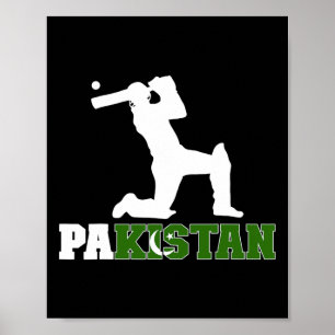 Pakistanska flagg cricket spelare cricket fans Pak Poster