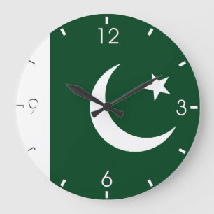 pakistanska Flagga Clock Stor Klocka