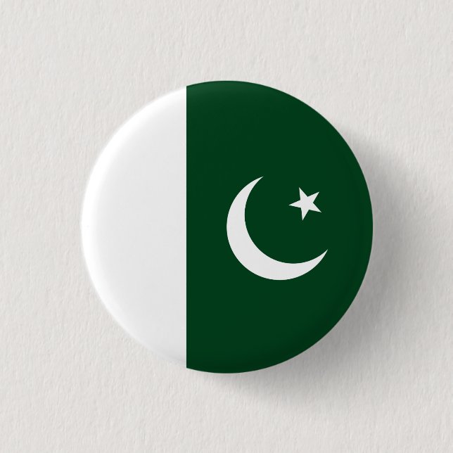 Pakistanska Flagga, Flagga Pakistan Knapp (Framsida)
