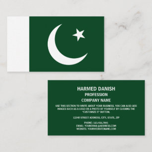 Pakistanska Flagga, Flagga Pakistan Visitkort