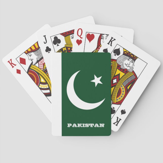 Pakistanska Flagga, pakistanska spelkort (Baksidan)