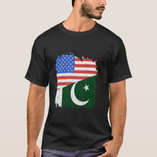 Pakistanska flaggan Amerika USA pakistansk stolthe T Shirt