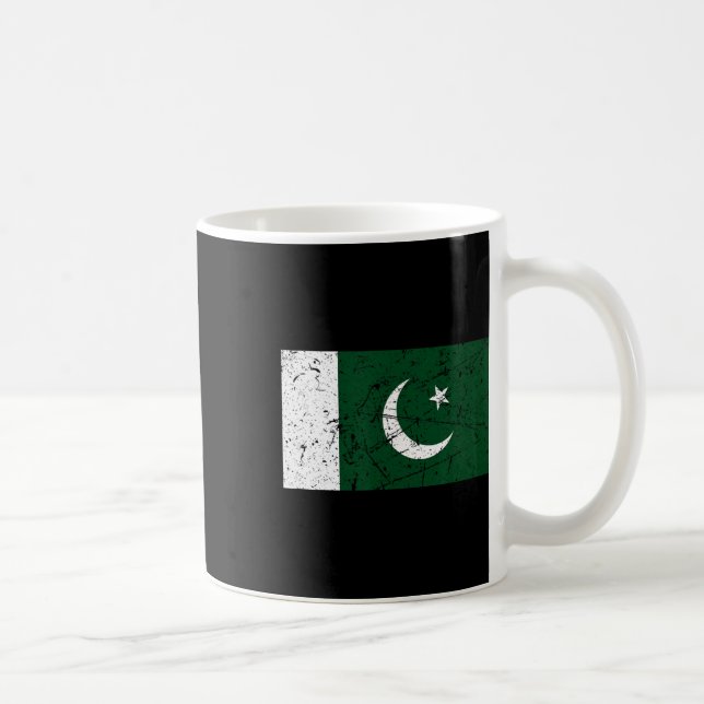 Pakistanska flaggans Grunge Retro-appeläror Pakis Kaffemugg (Höger)