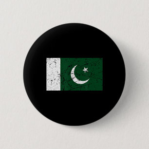 Pakistanska flaggans Grunge Retro-plagg Souvenirer Knapp