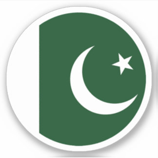 Pakistanska flaggans runda dekal