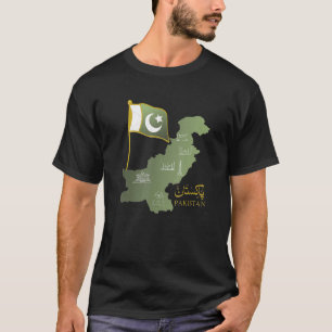 Pakistanska kvinnor i Karta Manar Pakistan flagga  T Shirt