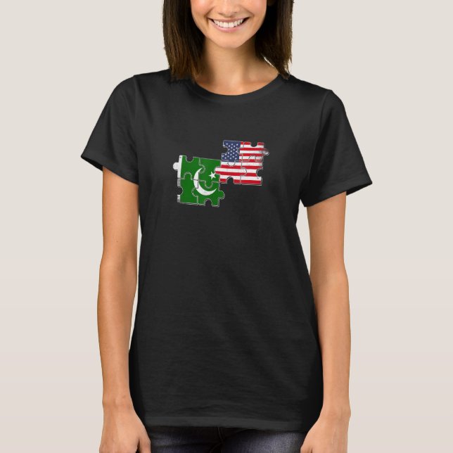 Pakistanskt amerikanskt pakistanskt Flagga T Shirt (Framsida)