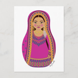 Pakistanskt Matryoshka-vykort Vykort