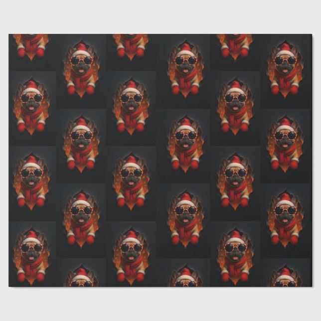 Pakpapier met Kersthond – Vrolijkheid in elke vouw Presentpapper (Seam)