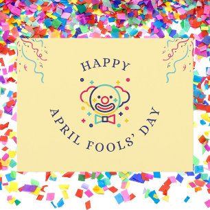 Paktfull Clown Confetti April Fools Day Vykort
