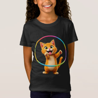Paktfull Kitten Rainbow Hula Ring Roligt Cat Lover T Shirt