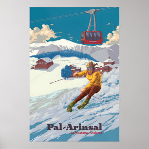 Pal Arinsal Andorra Skidort Resebilagaffiche Poster
