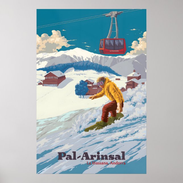 Pal Arinsal Andorra Snowboard Resorera Affisch (Framsidan)