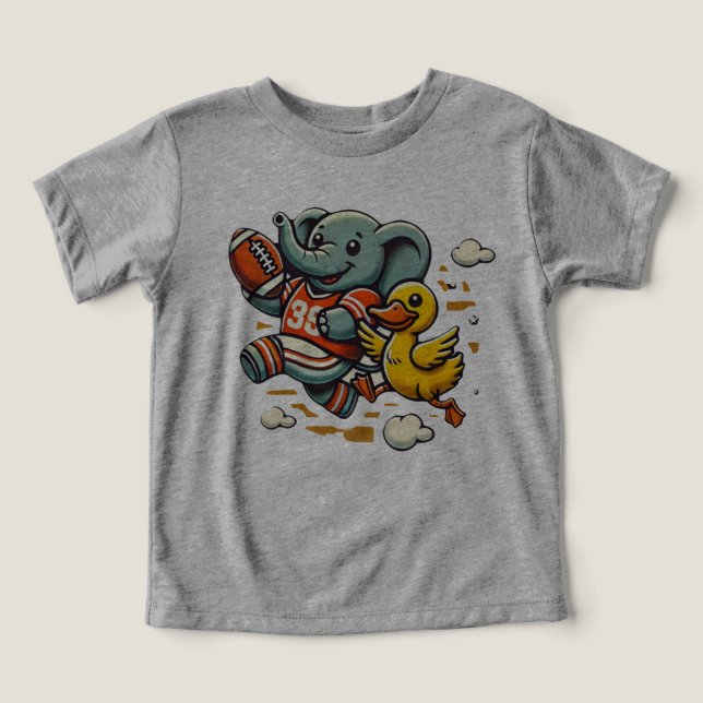Pal: Tecknad Elephant och Anka T Shirt (Design Framsida)