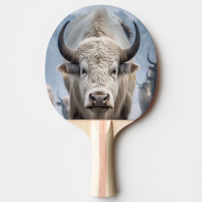 Pala de Ping Pong Búfalo Blanco Majestuoso Pingisracket (Framsidan)