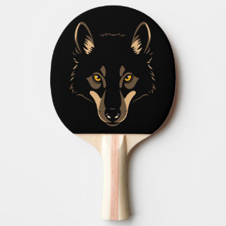 Pala de Ping Pong Cara de un Lobo Amenazante Pingisracket