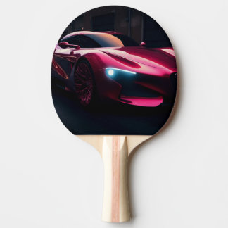 Pala de Ping Pong Coche Aerodinámico Rojo de Noche Pingisracket