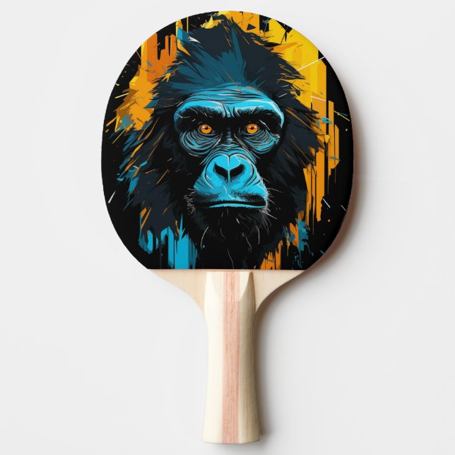 Pala de Ping Pong Dibujo de un Rostro de Gorila Pingisracket (Framsidan)