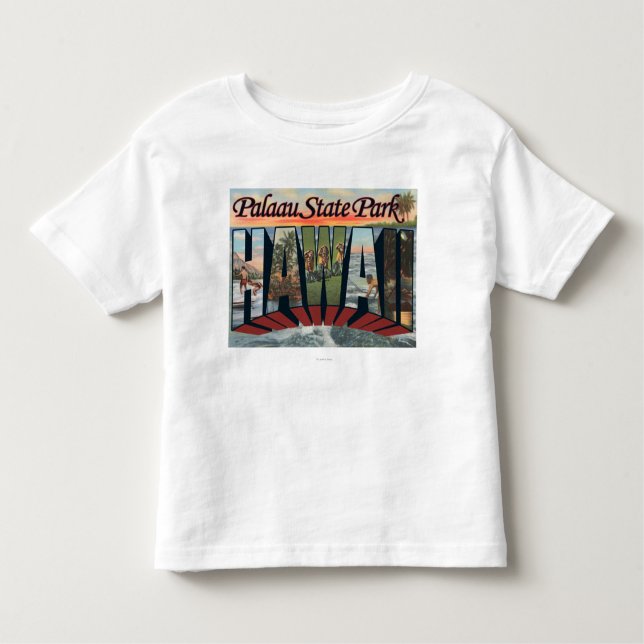 Palaau delstatspark, Hawaii - stora brevplatser T-shirt (Framsida)