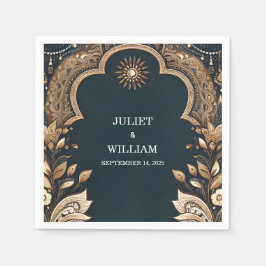 Palace Hindi Henna Mehndi Indian Stil Bröllop Pappersservett