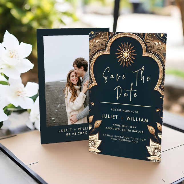 Palace Hindi Henna Mehndi Indian Stil Bröllop Spara Datumet (Skapare uppladdad)