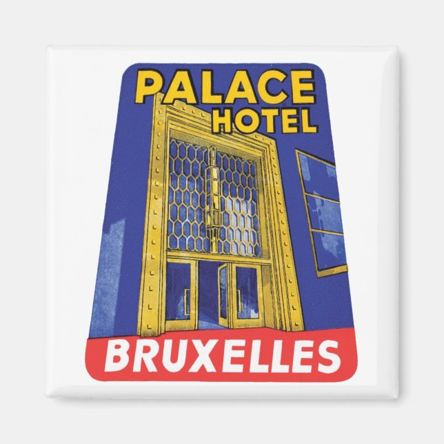 Palace Hotel Bruxelles Luggage Label Magnet (Framsidan)