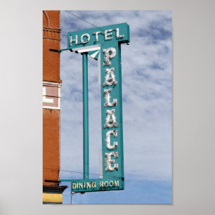 Palace Hotel Sign, Cripple Bäck, Colorado Poster
