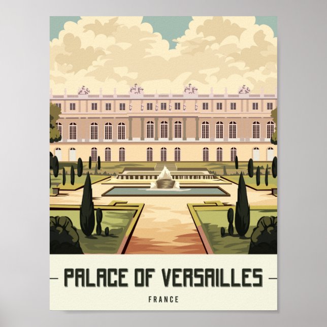 Palace of Versailles Paris Frankrike Travel Ställe Poster (Framsidan)