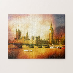 Palace of Westminster and Big Ben på Thames Pussel