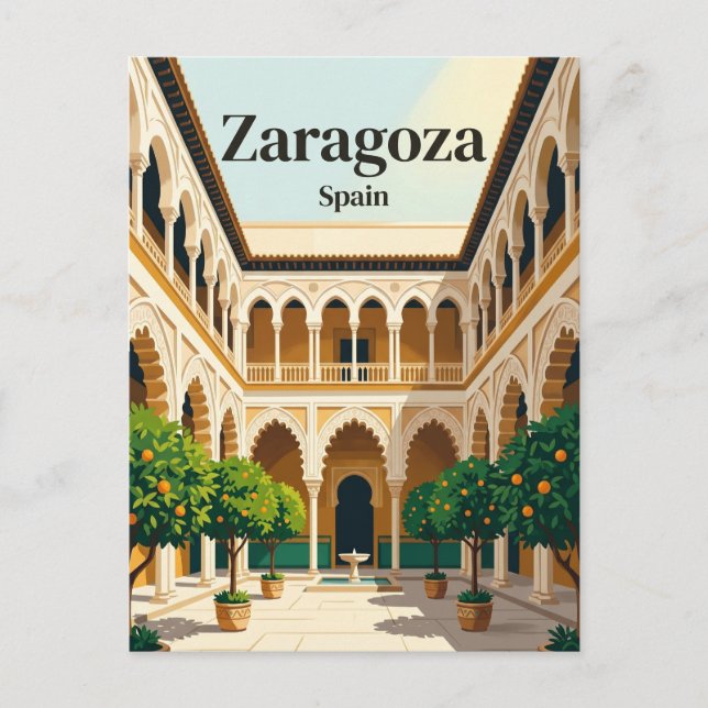 Palacio de la Aljafería Spanien Vykort (Framsida)