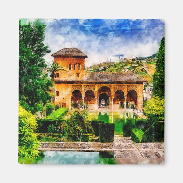 Palacio del Partal, Alhambra, Granada, Spanien. Magnet (Framsidan)