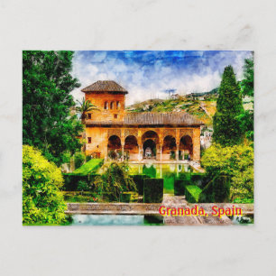 Palacio del Partal, Alhambra, Granada, Spanien. Vykort