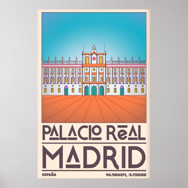 Palacio Real Madrid Wall Art - Clean Lines, Bold Poster (Framsidan)