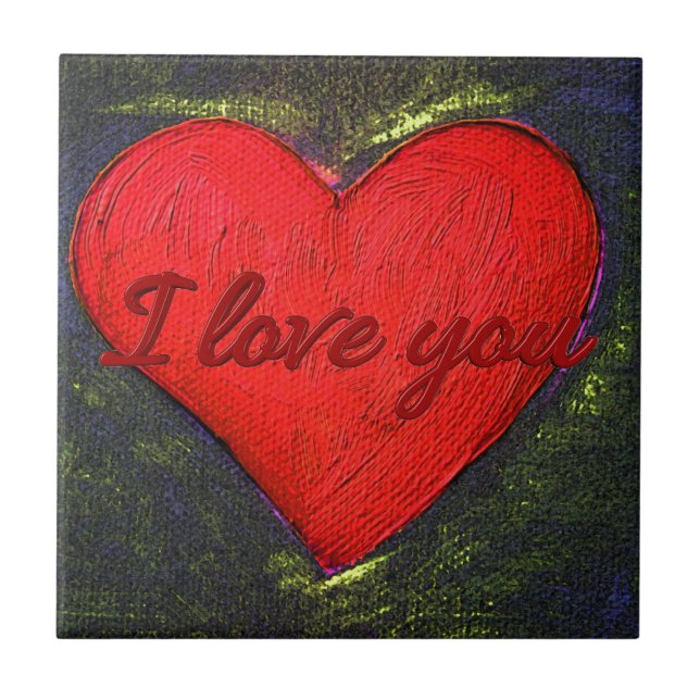 Pålade Heart Ceramic Tile Kakelplatta (Framsidan)