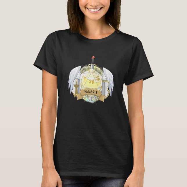 Paladin Class AligMENT Dice Dungeon Role Mas T Shirt (Framsida)
