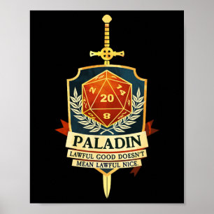 Paladin Fantasy Rpg Trpg Spelare Kl Poster
