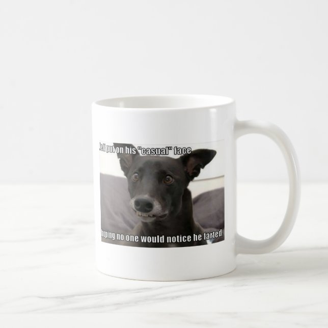 Pålagda Jeff hans tillfälliga ansikte Kaffemugg (Höger)