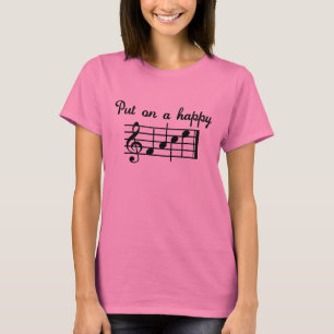 Pålagt en lycklig sång t-shirt